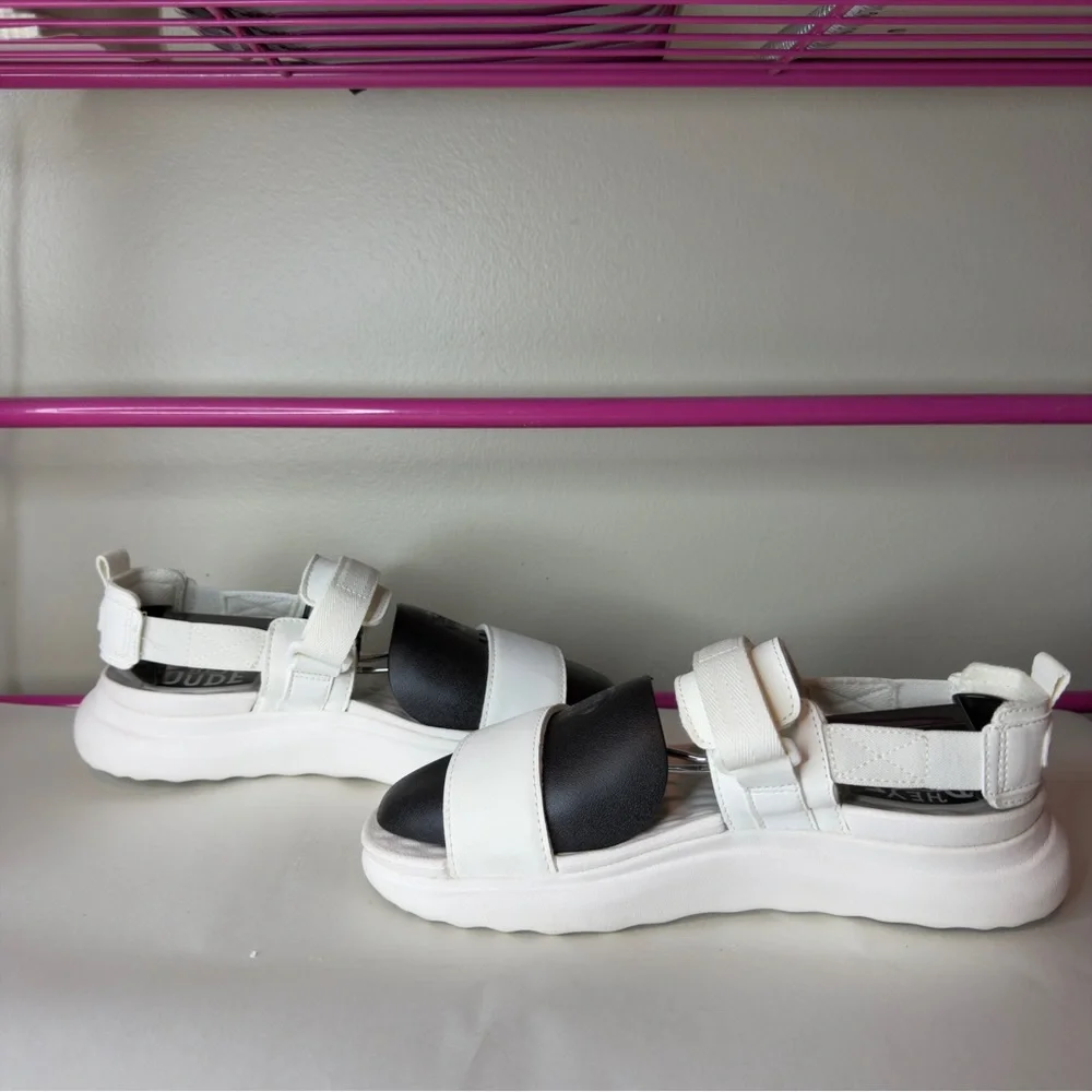 Hey Dude White Collins Mono Sport Sandals Sz 7 Womens - Picture 2 of 7